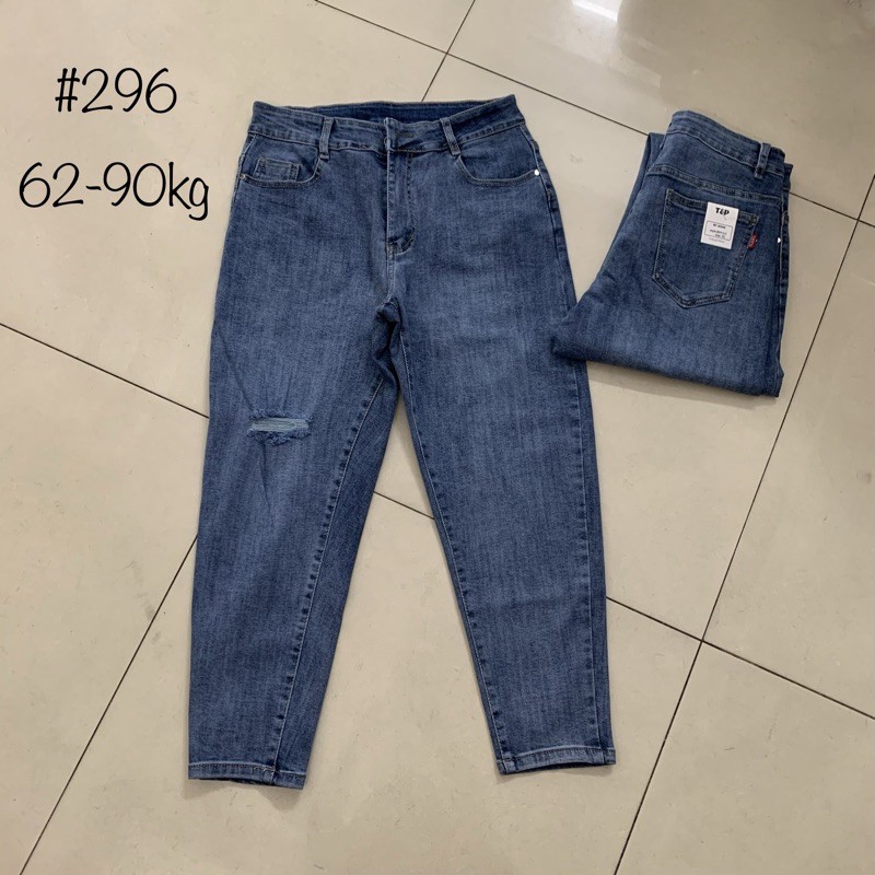 Quần baggy nữ, quần jean rách bigsize từ 61-86kg, vải jean co giãn 4 chiều