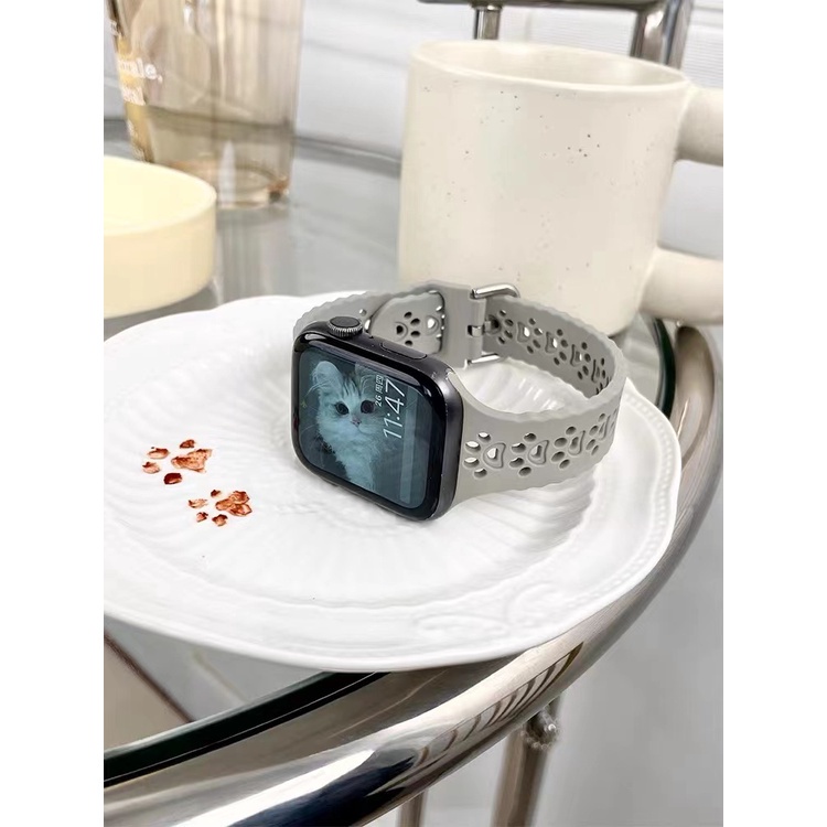 Dây Đeo Thể Thao Bằng Silicone Mềm Cho Đồng Hồ Thông Minh Apple Watch SE 7 Series 41mm 45mm 44mm 40mm 7 6 5 4 3 2 1 42mm 38mm