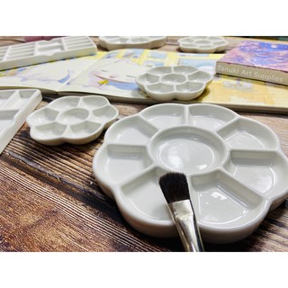 [TANUKI ART] Palette khay sứ pha màu nhiều mẫu