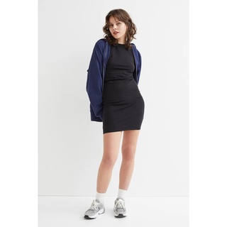 [H&M Auth] Váy Đầm Công Sở Dạo Phố Nữ Đẹp Thun Cotton Mềm Mịn - Đầm Du Lịch Dáng Ôm Body Cổ Tròn Sexy Trangnauth F252