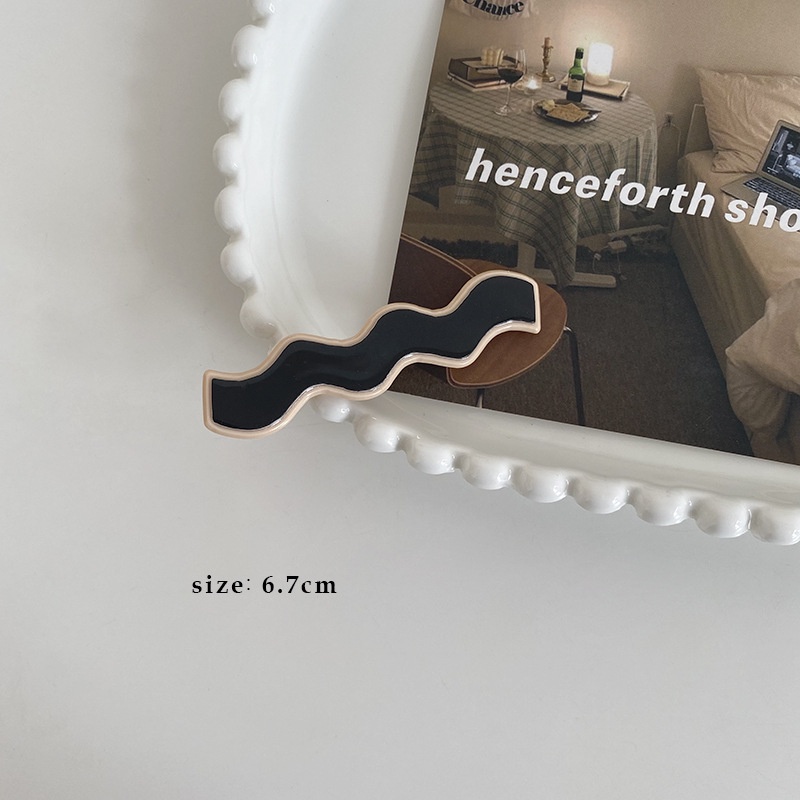 Kẹp Tóc Nhựa Acrylic Tạo Kiểu Tóc Lượn Sóng Đơn Giản Phong Cách Hàn Quốc Cổ Điển Cho Nữ
