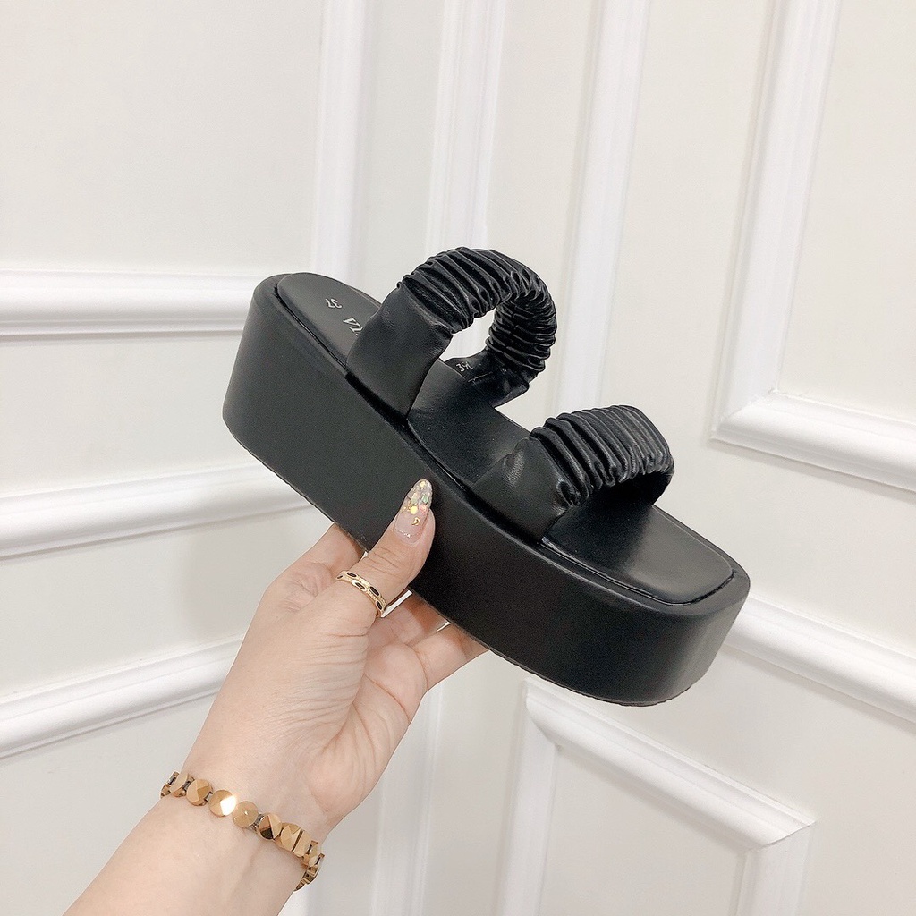 Dép Xuồng Nữ 7p Màu Trắng, Đen 2 Quai Nhúm Cực HOT Hàng Chuẩn Form Đẹp Sắc Nét [ Hình Thật ] - Chị Chảnh Store