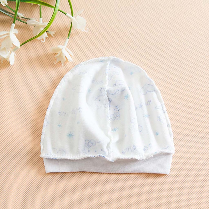 Mũ cotton pha mềm mại giữ ấm họa tiết hoạt hình dễ thương cho bé sơ sinh