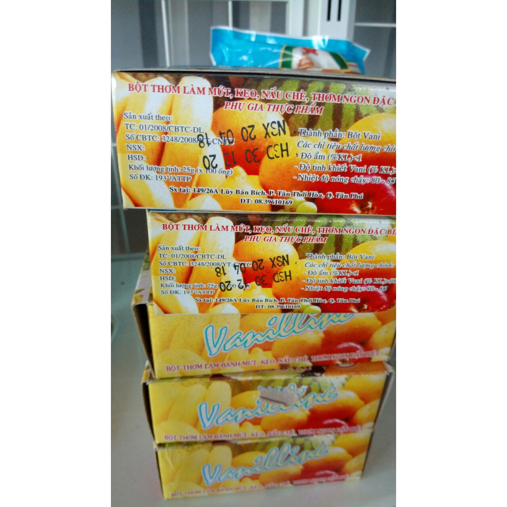 10 ống ----Bột thơm vani làm mứt ,kẹo,nấu chè thơm ngon đặt biệt