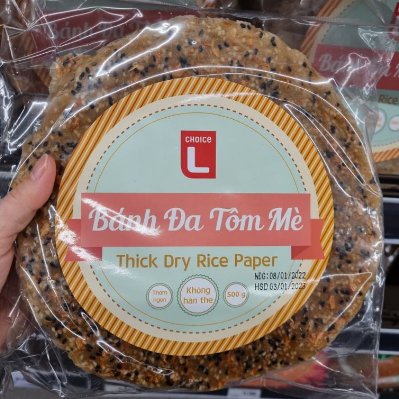 Bánh Đa Tôm Mè Đen Choice L 500G Hương Vị Truyền Thống