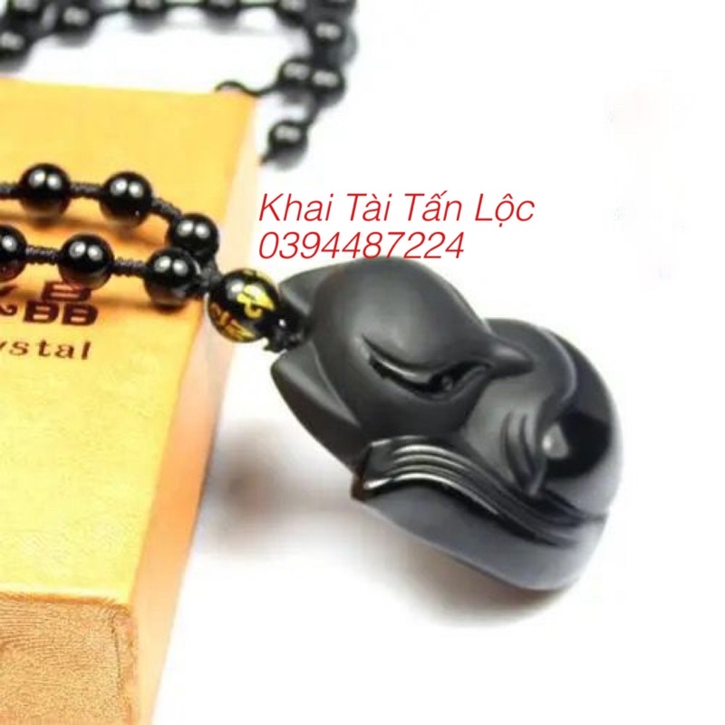 Dây chuyền hồ ly đá đen tình duyên vẹn tròn