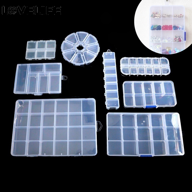 Hộp nhựa trong suốt đựng trang sức nhiều ngăn tiện dụng