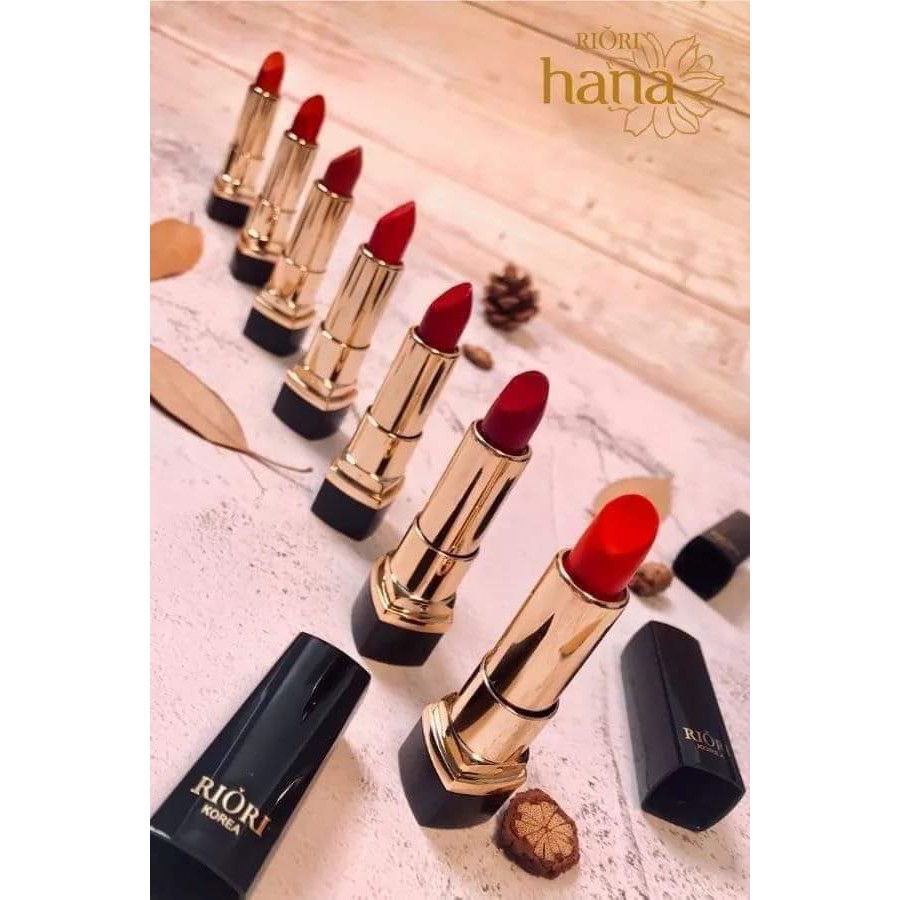 Set 2 Son Lì Màu Cam Đất Và Đỏ Cam - Son Lì Riori Matte Lipstick Không Chì 6 Màu Son (M03,M06)