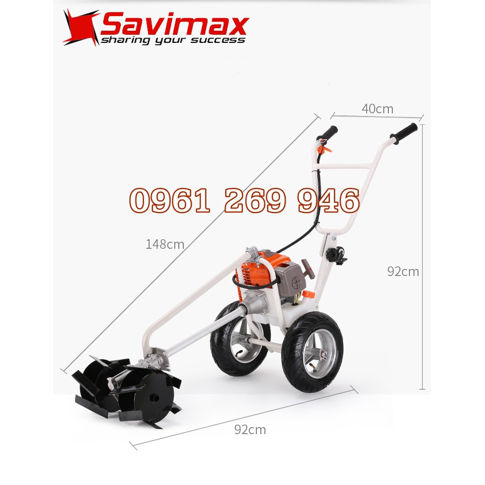 Máy sạc cỏ, xới đất đẩy tay đa năng Okasu GX35