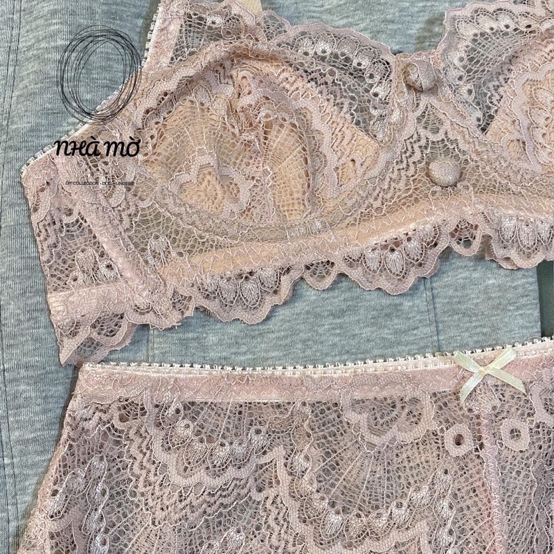 Set bra hồng đất CÁ CONCEPT đồ lót thiết kế có gọng không mút có lót nude đủ size | BigBuy360 - bigbuy360.vn