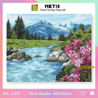 Tranh tô màu số hoá METIS Tranh phong cảnh Suối Nước C011