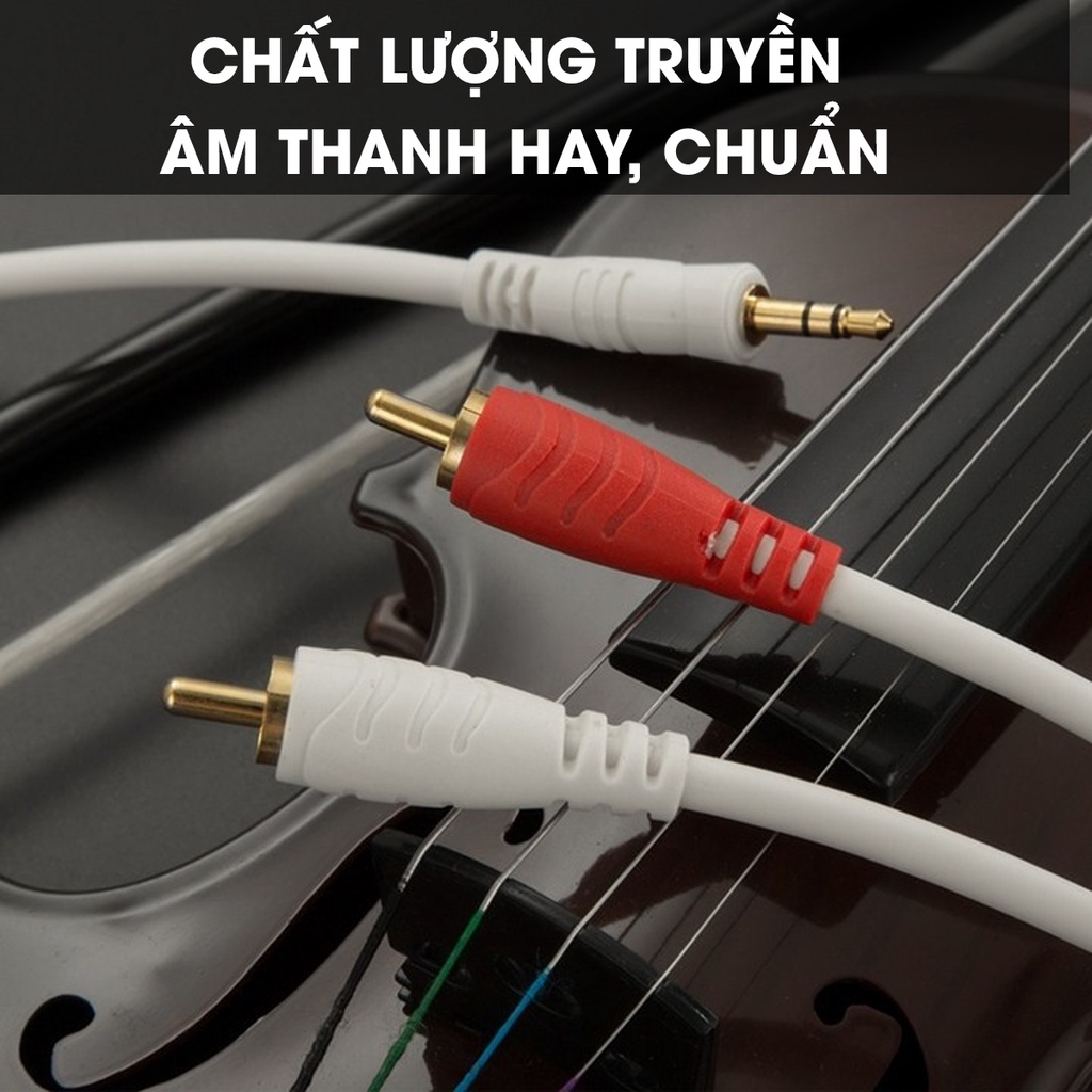 Dây tín hiệu AV đầu 3 li 3.5  ra 2 đầu hoa sen HS-5100A Cáp âm thanh AV lõi đồng nguyên chất Sunrise Music
