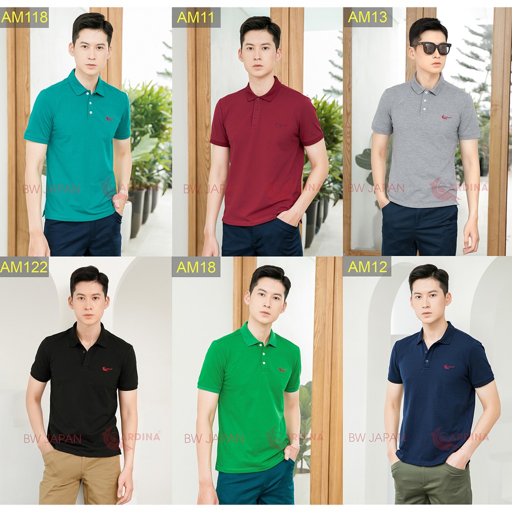 Áo Polo Nam  𝐂𝐀𝐑𝐃𝐈𝐍𝐀 Cộc Tay Chất Cotton Cá Sấu Xịn Hàng Xuất Nhật Hàng Hè