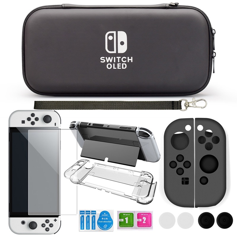 Bộ phụ kiện vỏ bọc silicon PC cứng tùy chọn cho tay cầm chơi game Nintendo Switch OLED