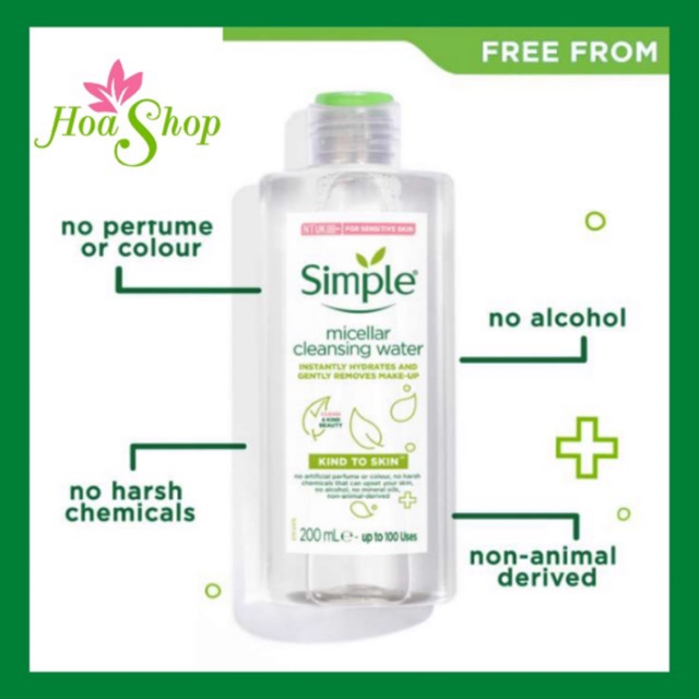 [NEW]Nước tẩy trang Simple Micellar Cleansing Water 200ml