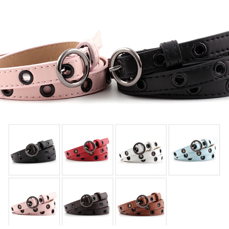 [onsalezone]Women Waist Belt Punk Style With Eyelet Chain Metal Buckle Waistband Gifts