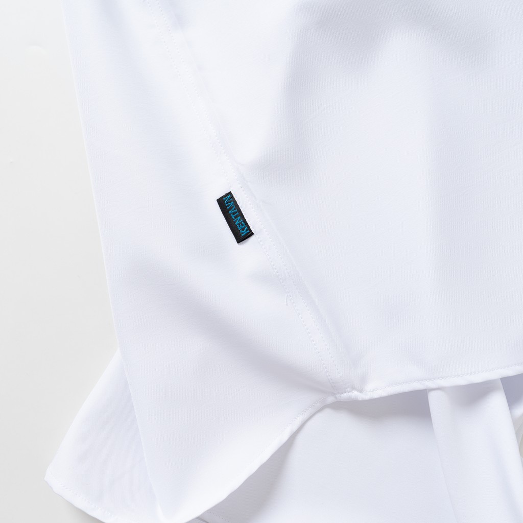 Áo Sơ Mi Nam Tay Ngắn Trắng KENTA vải lụa SMN0079