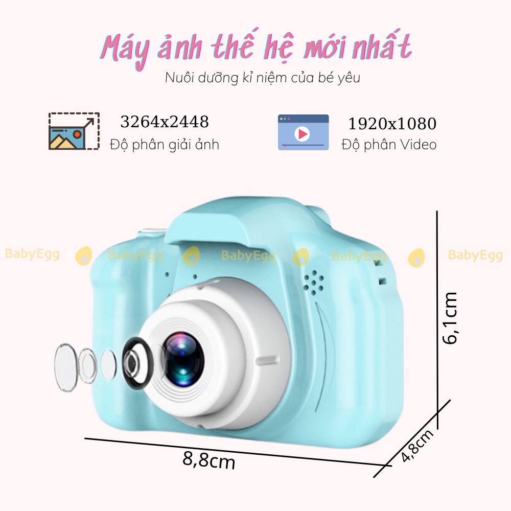 MÁY ẢNH MINI cho bé ĐA NĂNG quay phim chụp ảnh camera mini đồ chơi trẻ em cho bé trai bé gái 4 5 6 7 8 9 tuổi Baby egg