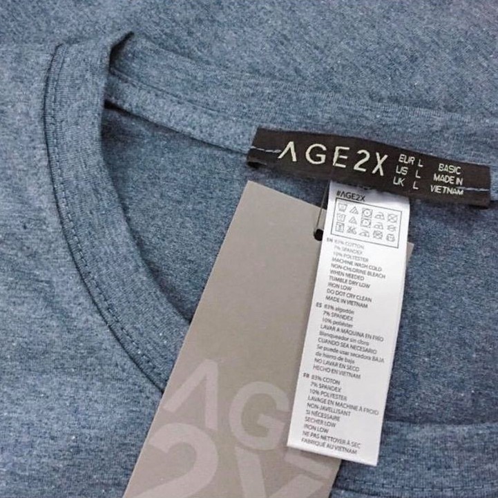 Áo Thun Nam Nữ Unisex VNXK AGE2X Chính Hãng Màu Xanh Đen Đốm.