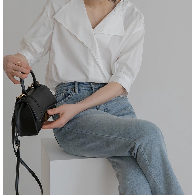 Áo Sơ Mi Tay Ngắn Dáng Rộng Phong Cách Pháp Cổ Điển Thời Trang Mùa Hè Cho Nữ