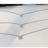 Dây chuyền bạc ý 925 mặt kim cương nhân tạo vòng cổ nữ