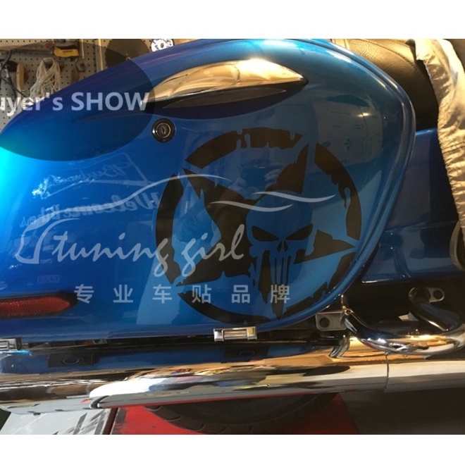 Miếng Dán Phản Quang Trang Trí Nắp Bình Xăng Xe Hơi / Laptop / Mũ Bảo Hiểm Hình Đầu Lâu / Ngôi Sao