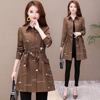 Áo Khoác Gió Dáng Dài Mỏng In Họa Tiết Thời Trang Mùa Thu Mới Cho Nữ Size XL-5XL