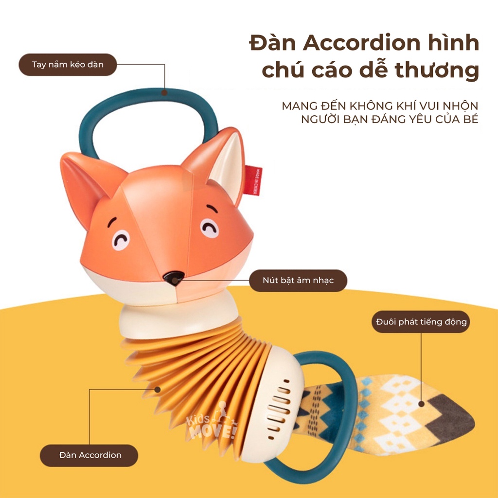 Đàn Accordion hình cáo phát nhạc cho bé 1-3 tuổi đồ chơi giáo dục sớm an toàn cho bé Roadstar