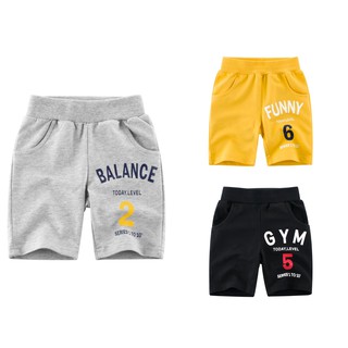 Quần short bé trai 27kids quần thun cho bé họa tiết thể thao chất cotton hàng xuất Âu Mỹ
