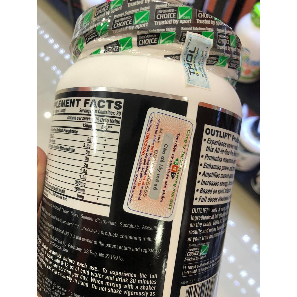 Nutrex Outlift Preworkout tăng sức mạnh 20 serving