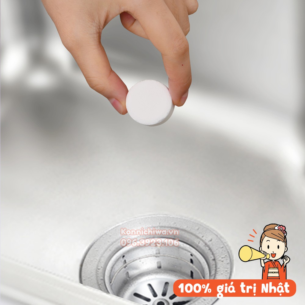 [Hàng Nhật Chính Hãng] Set 4 Viên Sủi Tẩy Đường Ông 10g x 4 viên/ gói| Viên loại bỏ vết bẩn, cặn, dầu mỡ đường ống