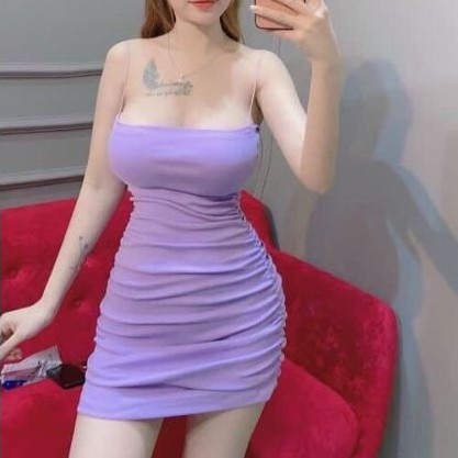 Đầm body 2 dây nhún sườn tôn dáng (UN) | BigBuy360 - bigbuy360.vn