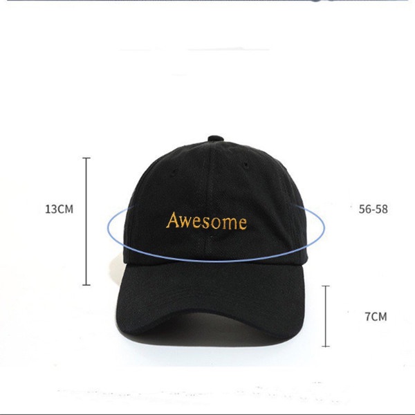 Nón kết nam nữ thêu chữ Awesome, mũ lưỡi trai bóng chày thể thao nhiều màu Unisex Hàn Quốc Sollle