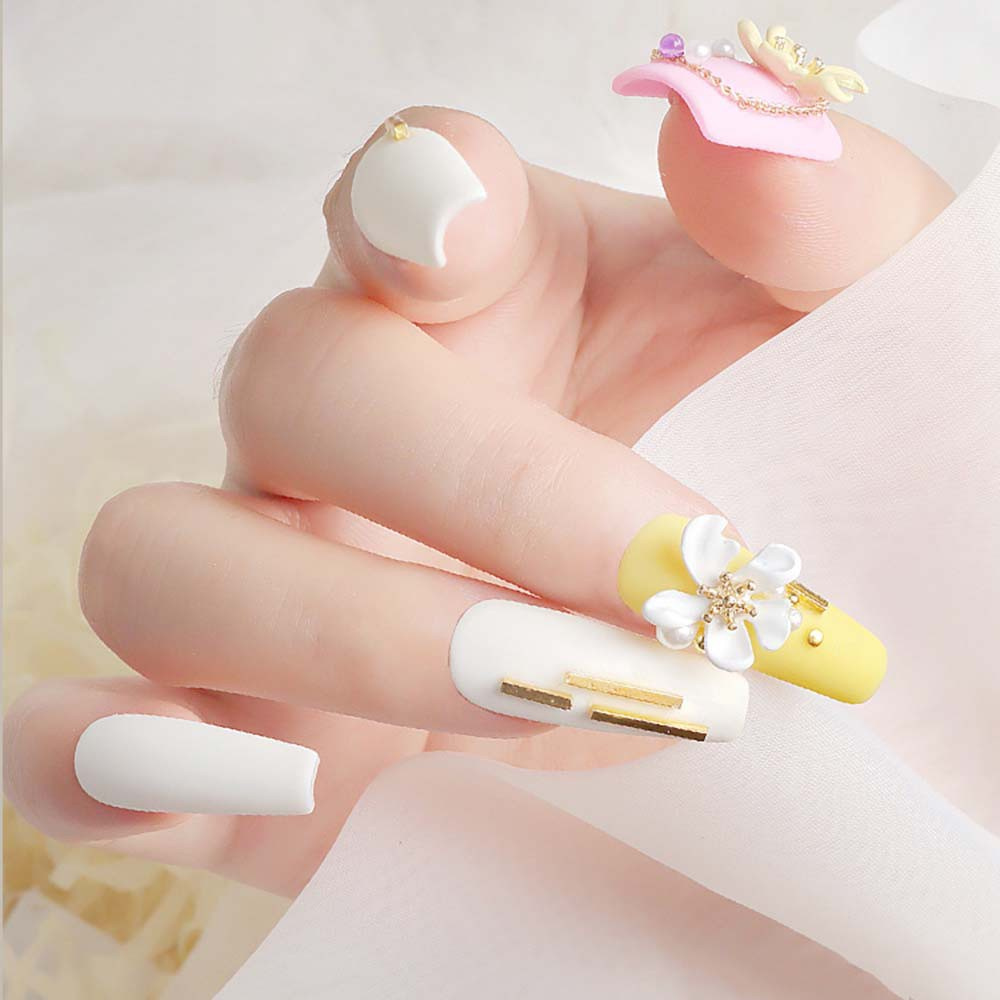 [Hàng mới về] Phụ kiện trang trí móng hình bông hoa 5 cánh 3d xinh xắn phong cách Nhật Bản diy