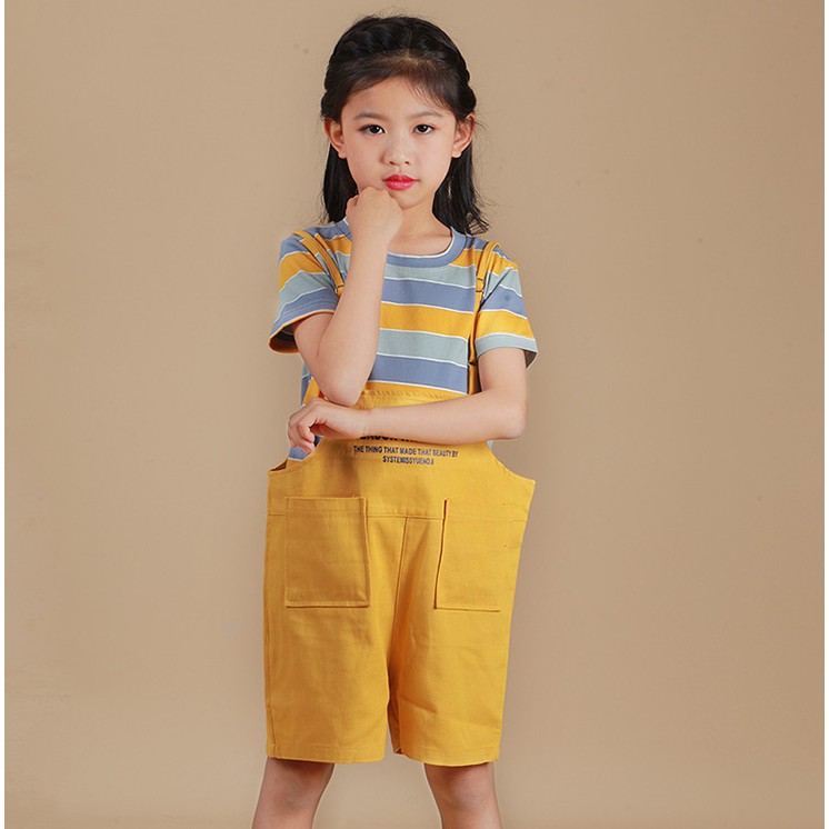 Bộ quần áo yếm cho bé gái - Vải đũi + Kaki cực xịn Size từ 9-40kg. Chuẩn shop - Logo thương hiệu