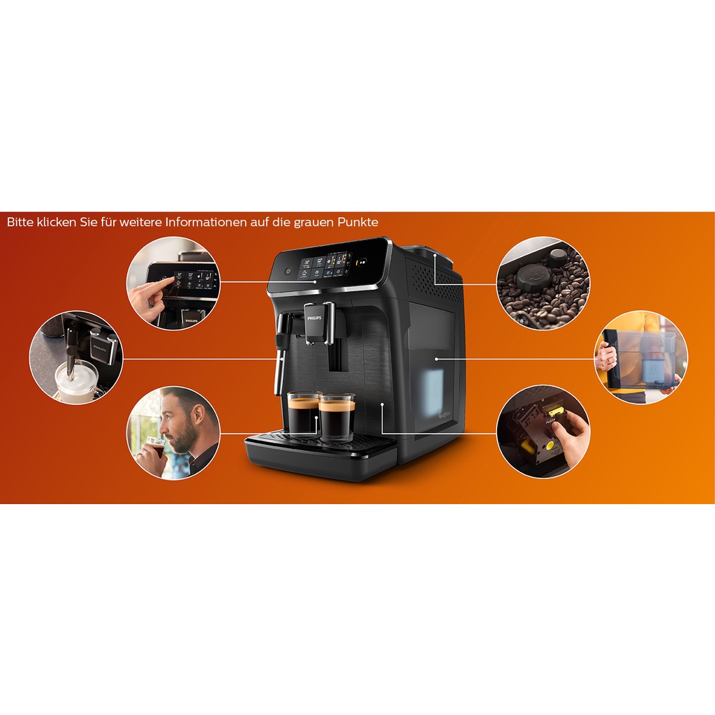 Máy pha cà phê Philips EP2220/10 máy pha cafe Tự động hoàn toàn Máy pha cà phê espresso 1,8 L