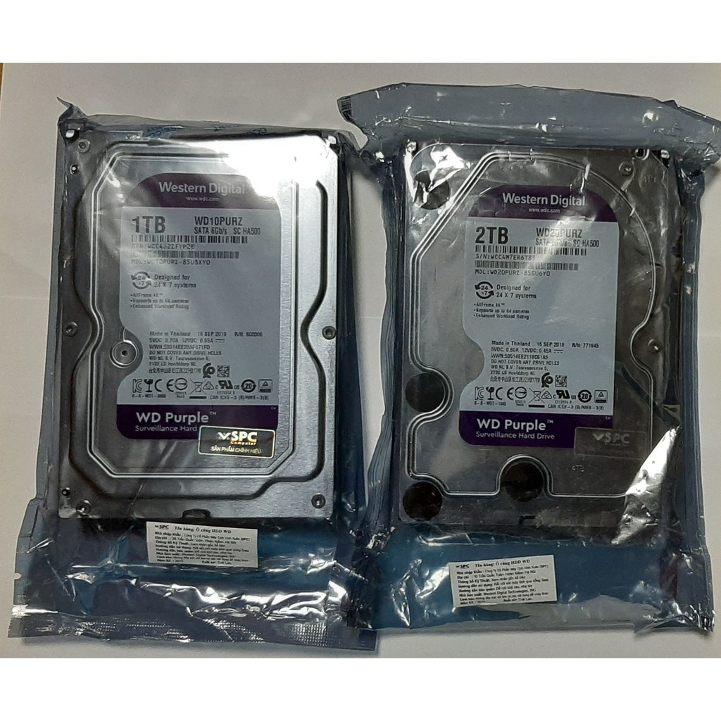 ổ cứng máy tính WD Purple  1TB - 2TB (Tím) - Hàng chính hãng Western Digital