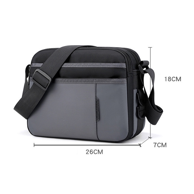 Túi Nam Đeo Chéo Mini LEO Vải Oxford Cao Cấp Chống Nước Thiết Kế Thời Trang Hiện Đại Đen/Xam T22