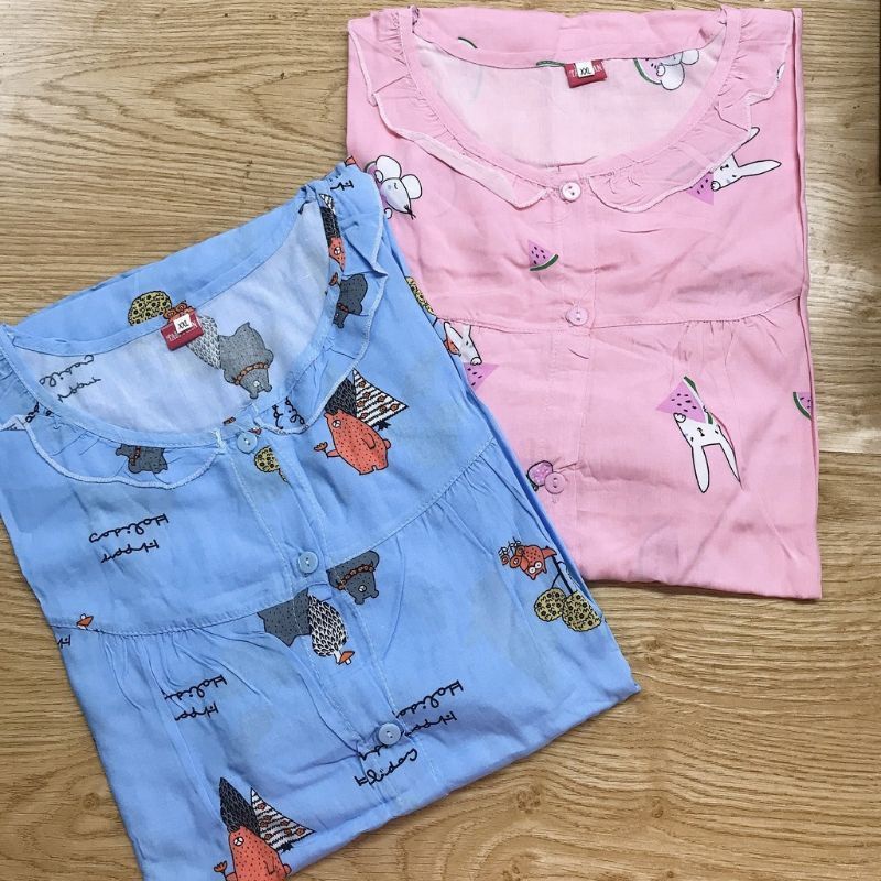 ( Chọn Màu ) Bộ Lanh Lụa Bầu Và Sau Sinh Cài Khuy Giữa Có Chun Chỉnh Bụng Cho Mẹ 45-75kg