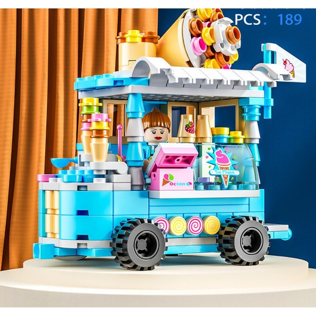 Đồ chơi lắp ráp lego xe bán hàng rong nhiều mẫu BL101, bộ đồ chơi xếp hình vui nhộn cho bé trai bé gái sáng tạo BeeLove