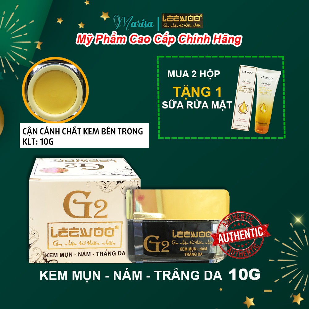 Kem giảm mụn nám trắng da Leewoo G2 10gram - Marisa Beauty