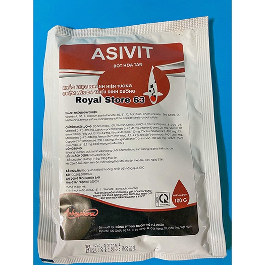 Asivit Acpharno (100gram) vitamin, khoáng chất cho cá cảnh