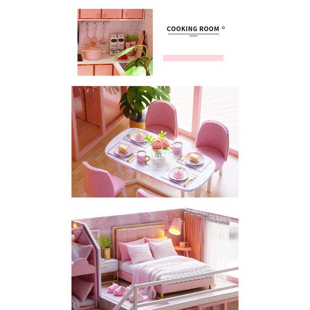 Mô hình nhà búp bê DIY Doll House Miniature_ MEETING YOUR SWEET _Tặng TẤM CHE BỤI + KEO