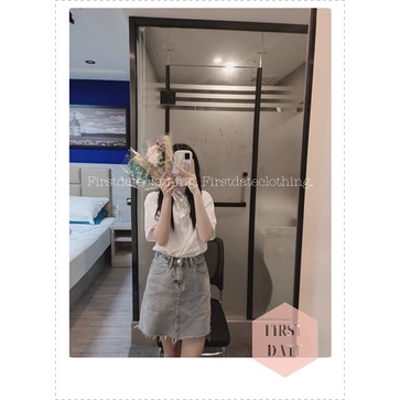 (SẴN) Chân váy bò chân váy Jean FIRSTDATE Thời Trang Nữ Hàn Quốc- chân váy bò chữ a ngắn dáng công sở trẻ trung | BigBuy360 - bigbuy360.vn