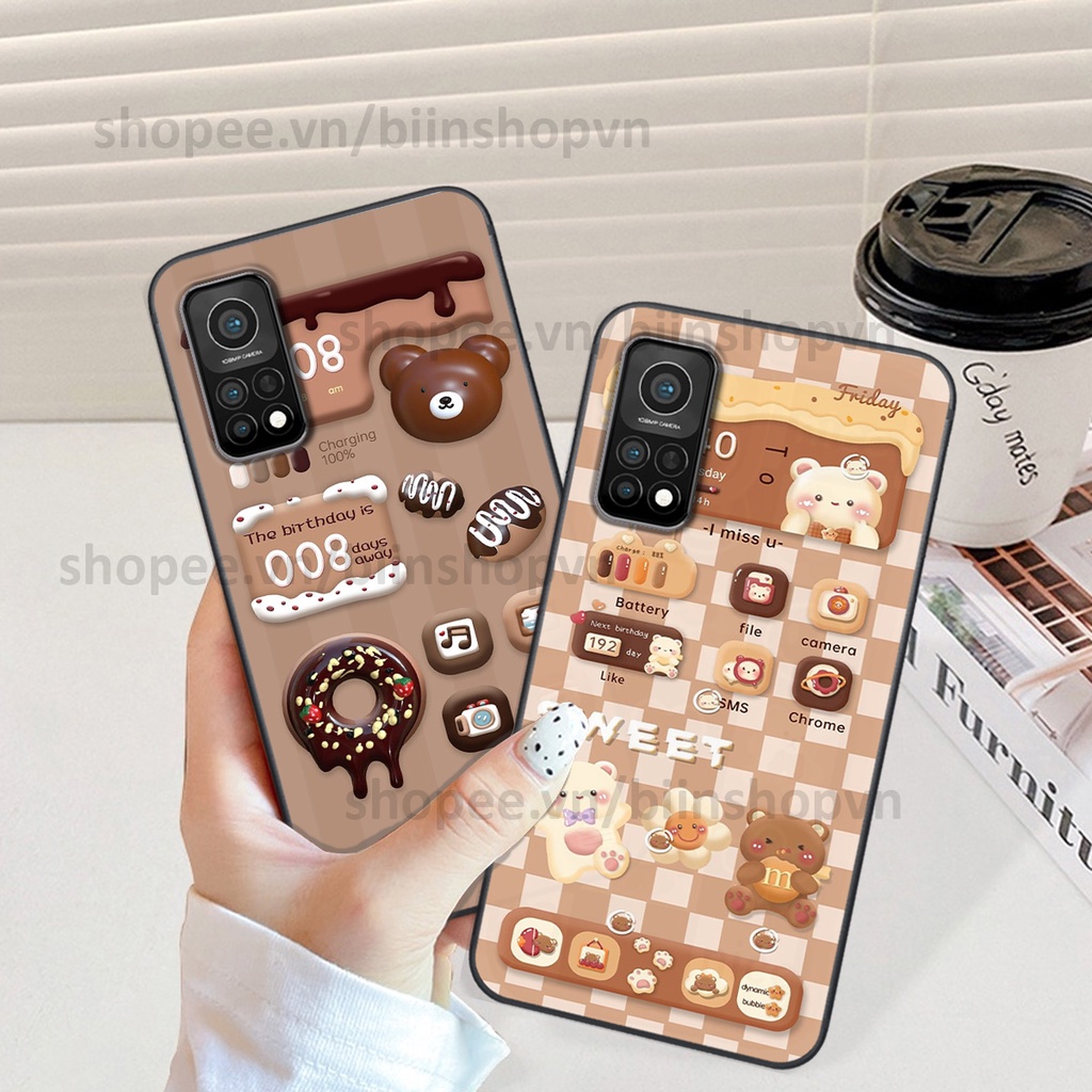 Ốp Xiaomi Mi 10T Pro in hình gấu chocolate kẹo ngọt siêu đẹp siêu xinh