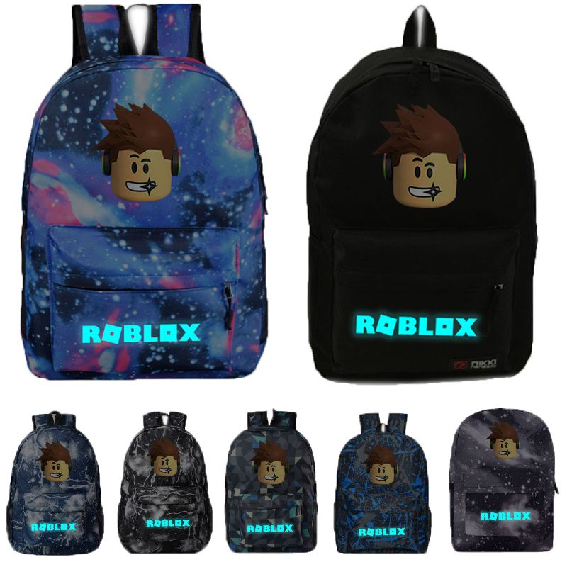 Ba Lô Vải Canvas Dạ Quang In Hình Roblox