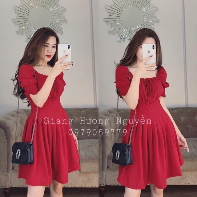 [Mã SKAMA06 giảm 8% tối đa 50K đơn 250K] Đầm xoè tay bo cột nơ | BigBuy360 - bigbuy360.vn