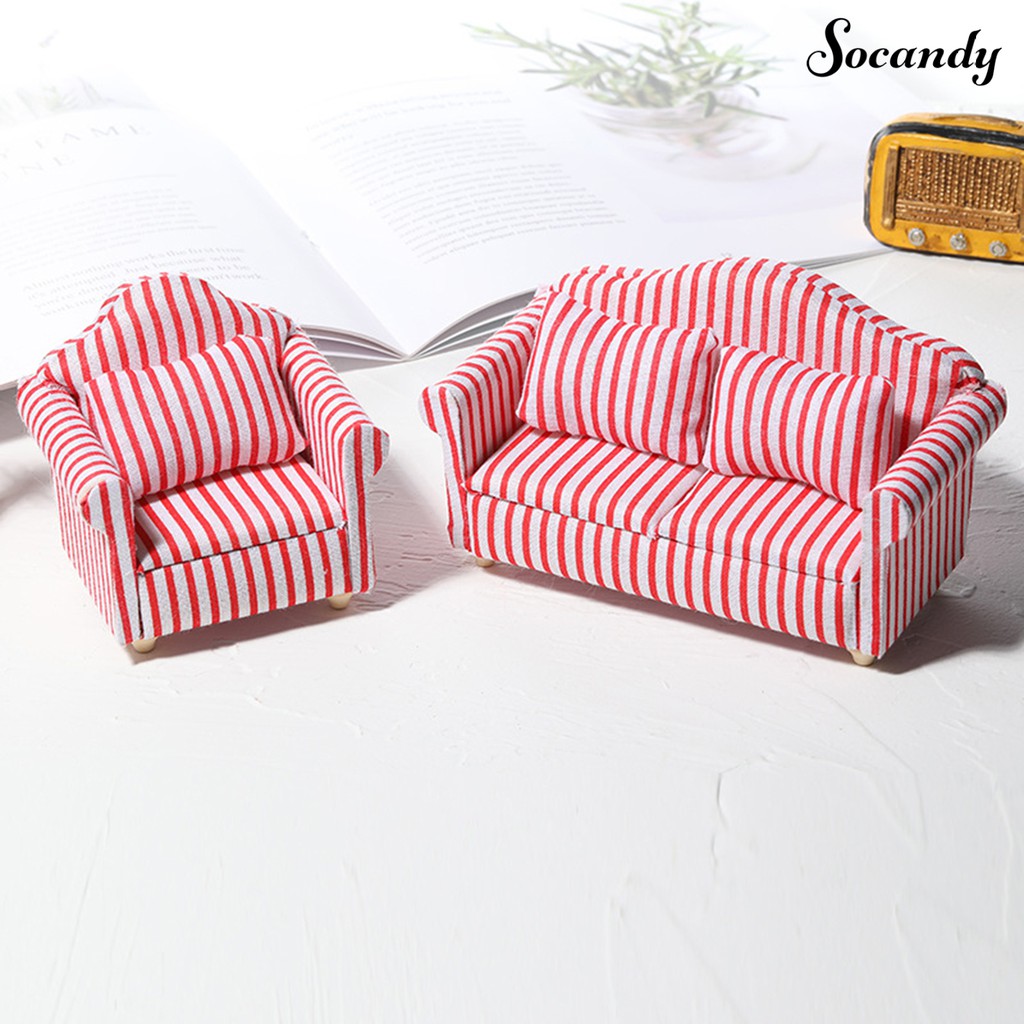 Mô Hình Ghế Sofa Mini Tỉ Lệ 1 / 12 Trang Trí Nhà Búp Bê