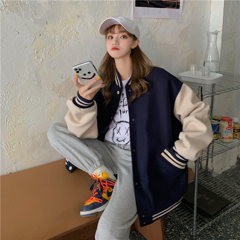 [Áo bomber nữ khoác ngoài kiểu bóng chày] áo bomber nữ from rộng bigsize nỉ kiểu bóng chày thời trang ulzzang hàn quốc | BigBuy360 - bigbuy360.vn