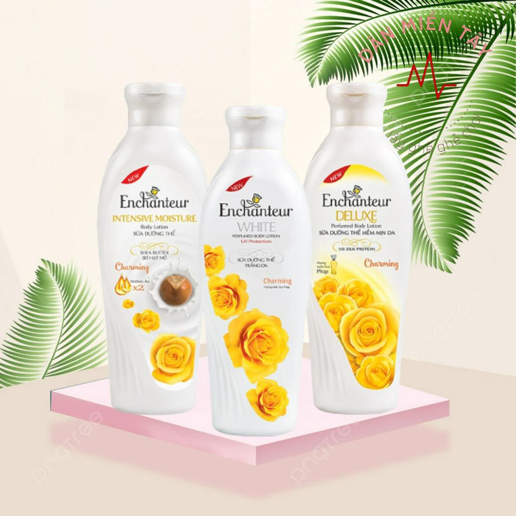 Sữa dưỡng thể dưỡng ẩm/ trắng da/ Dưỡng ẩm chuyên sâu Enchanteur hương Charming 200gr